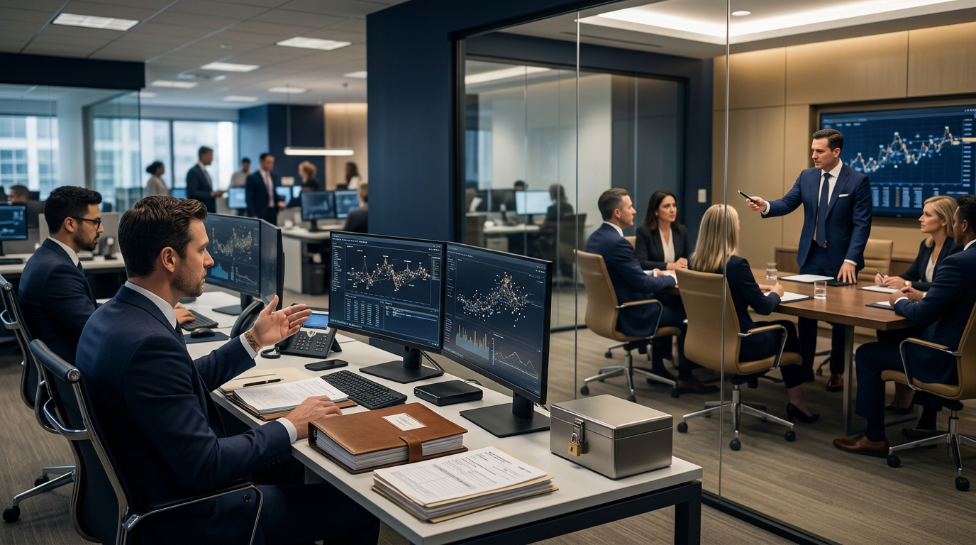 A financial investigator analyzing a detailed chainalysis report on screen alongside legal court documents. A financial investigator analyzing a detailed chainalysis report on screen alongside legal court documents.