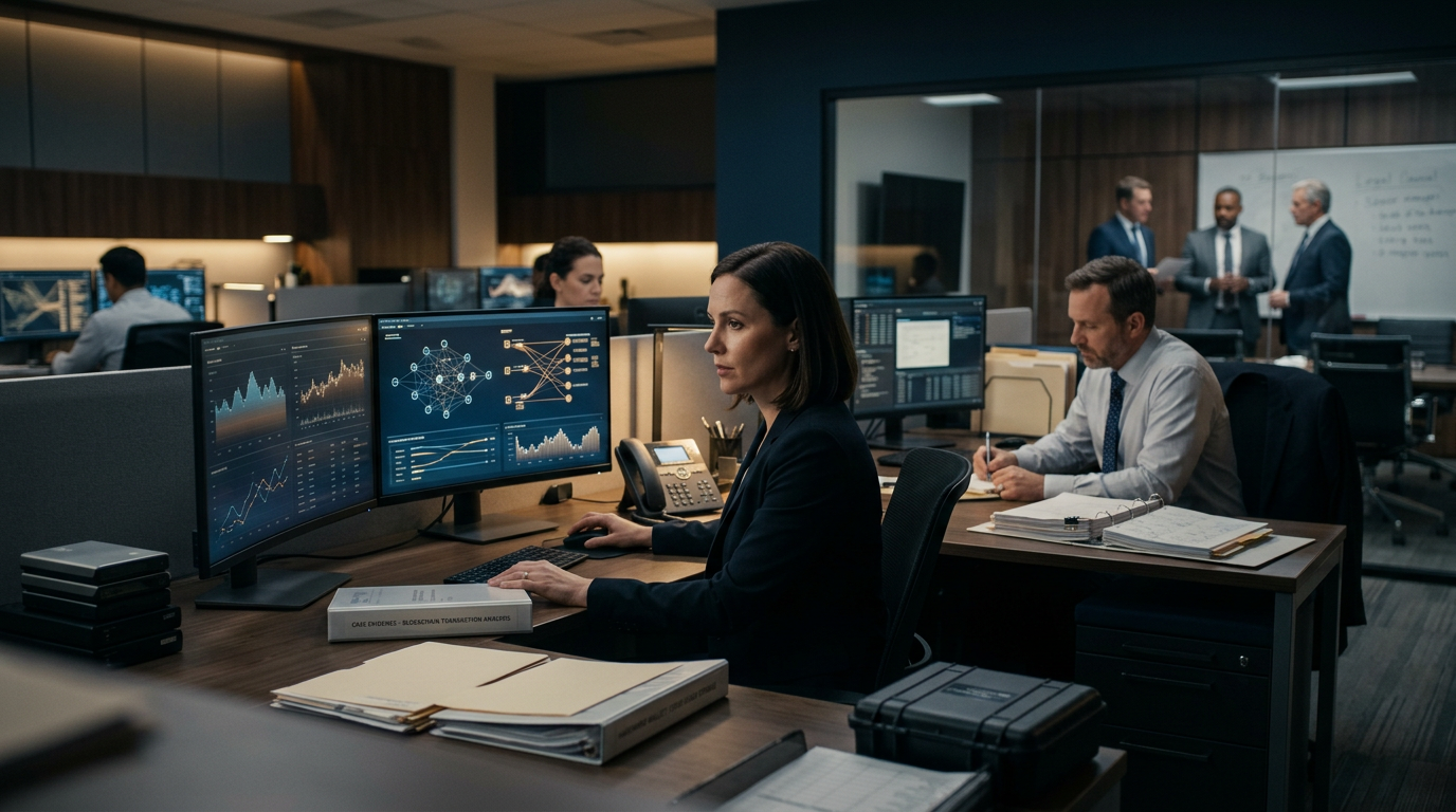 Blockchain forensic analyst tracing stolen cryptocurrency transactions across exchanges and mixers — Coinbase scam reporting Blockchain forensic analyst tracing stolen cryptocurrency transactions across exchanges and mixers — Coinbase scam reporting