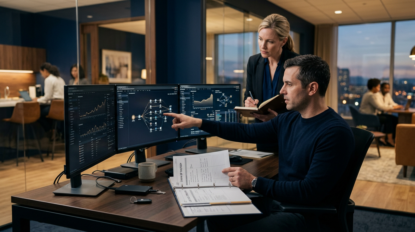 Blockchain forensic analyst tracing stolen cryptocurrency transactions across exchanges and mixers — cross chain bridge traci