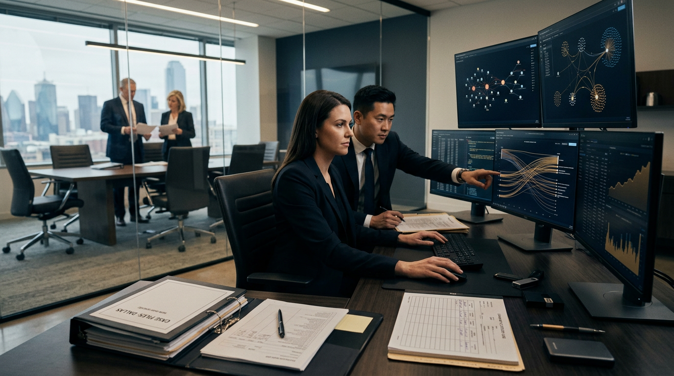 A crypto fraud investigator Dallas analyzing blockchain wallet clusters for a legal exhibit. A crypto fraud investigator Dallas analyzing blockchain wallet clusters for a legal exhibit.