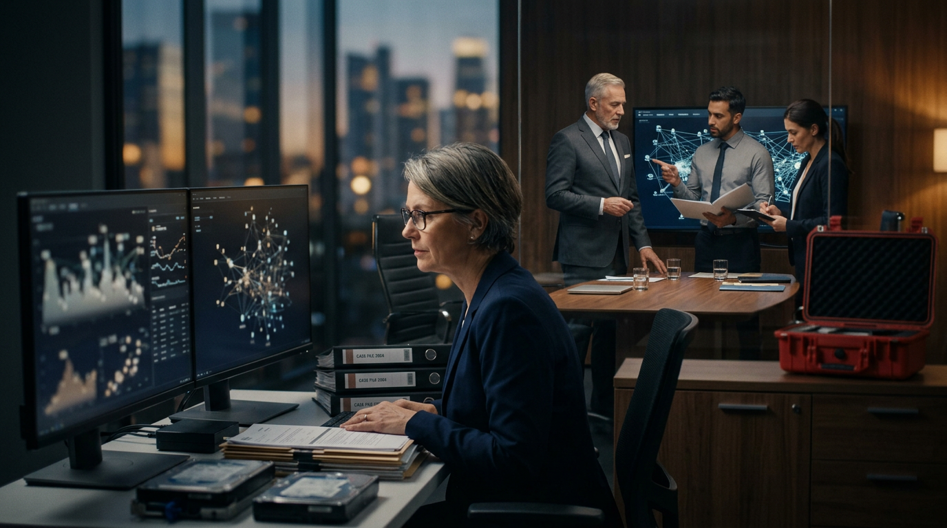 Financial forensic analyst evaluating block explorer data in an elder crypto fraud investigation.