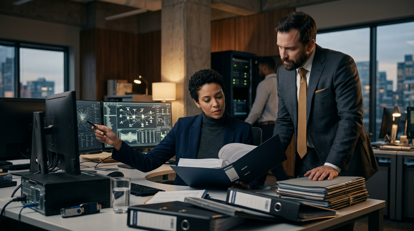 Financial forensics investigator drafting an exchange subpoena crypto report for legal counsel Financial forensics investigator drafting an exchange subpoena crypto report for legal counsel