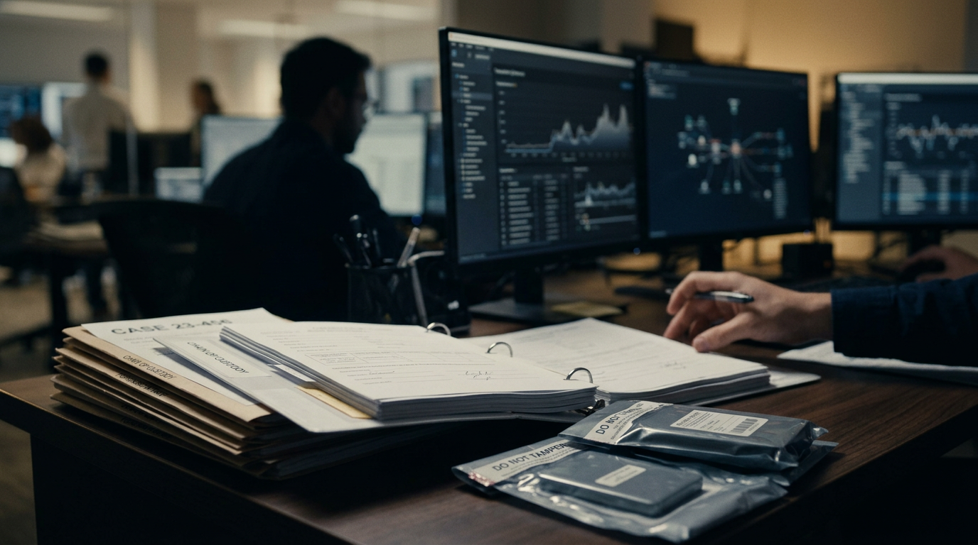 Client engagement letter signing for a confidential blockchain forensics investigation — forensic evidence preservation check