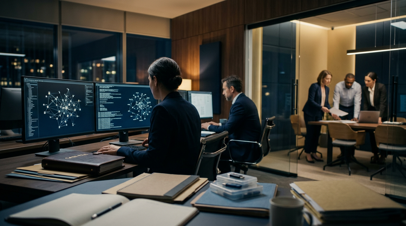 Financial investigator reviewing blockchain transaction data to evaluate how much does a blockchain forensic report cost. Financial investigator reviewing blockchain transaction data to evaluate how much does a blockchain forensic report cost.