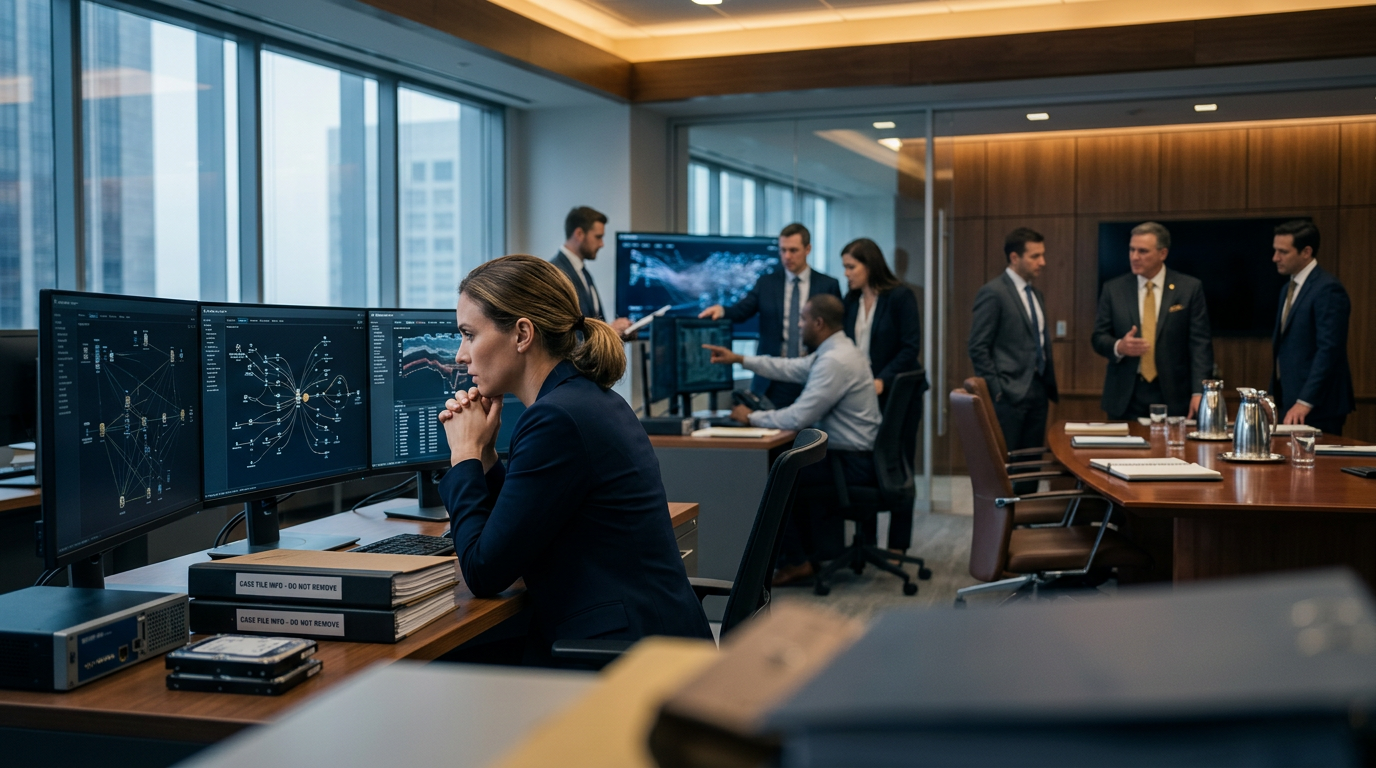 A financial investigator reviewing blockchain tracing data showing how to recover scammed cryptocurrency. A financial investigator reviewing blockchain tracing data showing how to recover scammed cryptocurrency.