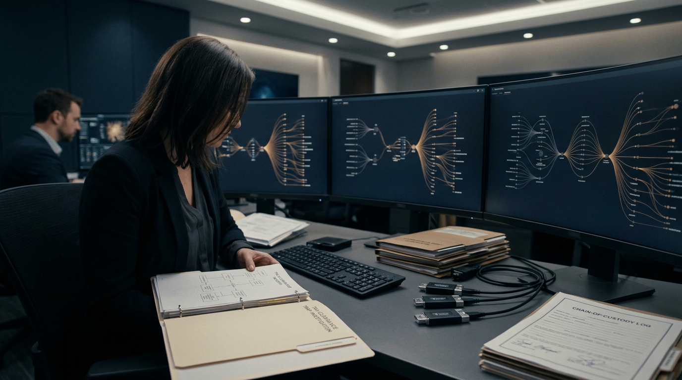 Aegis Financial Forensics analysts collaborating on a cryptocurrency fraud tracing case — job task scam investigation Aegis Financial Forensics analysts collaborating on a cryptocurrency fraud tracing case — job task scam investigation