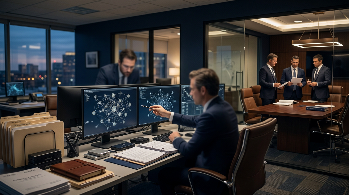 Forensic investigators analyzing Maine cryptocurrency fraud reporting requirements on encrypted tracing dashboards. Forensic investigators analyzing Maine cryptocurrency fraud reporting requirements on encrypted tracing dashboards.