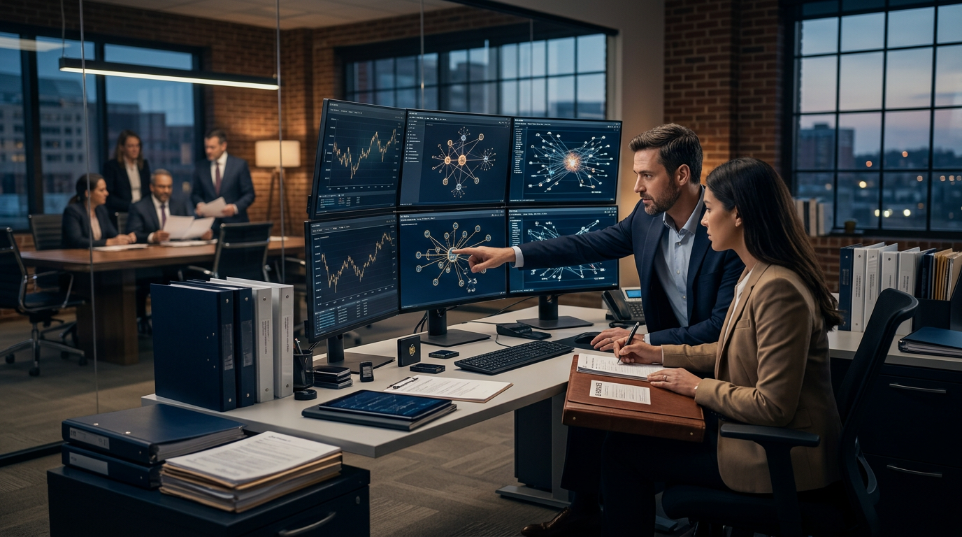 Forensic investigator analyzing Maryland cryptocurrency fraud reporting requirements on digital charts Forensic investigator analyzing Maryland cryptocurrency fraud reporting requirements on digital charts