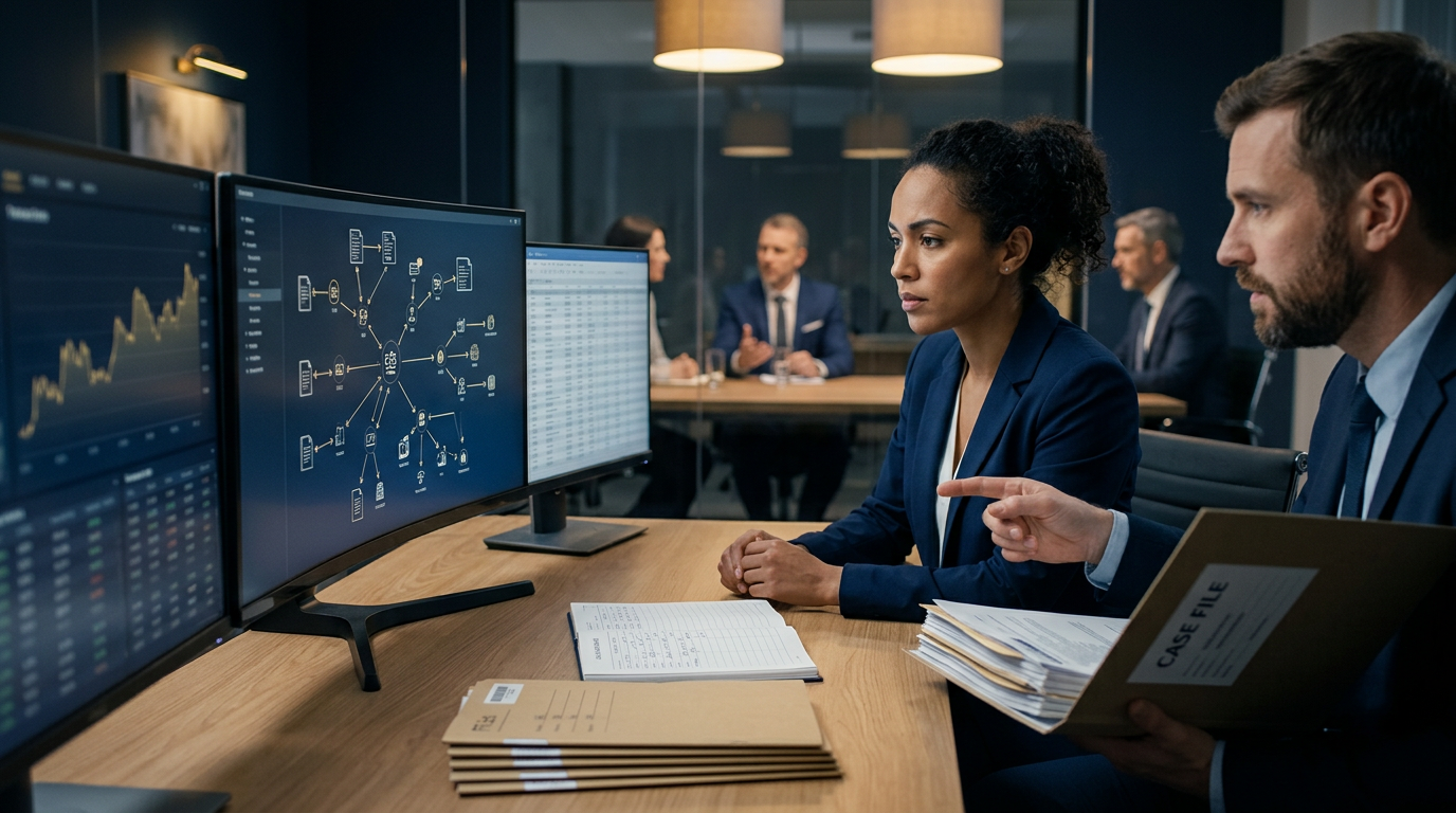 A forensic analyst reviewing Nebraska cryptocurrency fraud reporting requirements on a digital evidence dashboard. A forensic analyst reviewing Nebraska cryptocurrency fraud reporting requirements on a digital evidence dashboard.