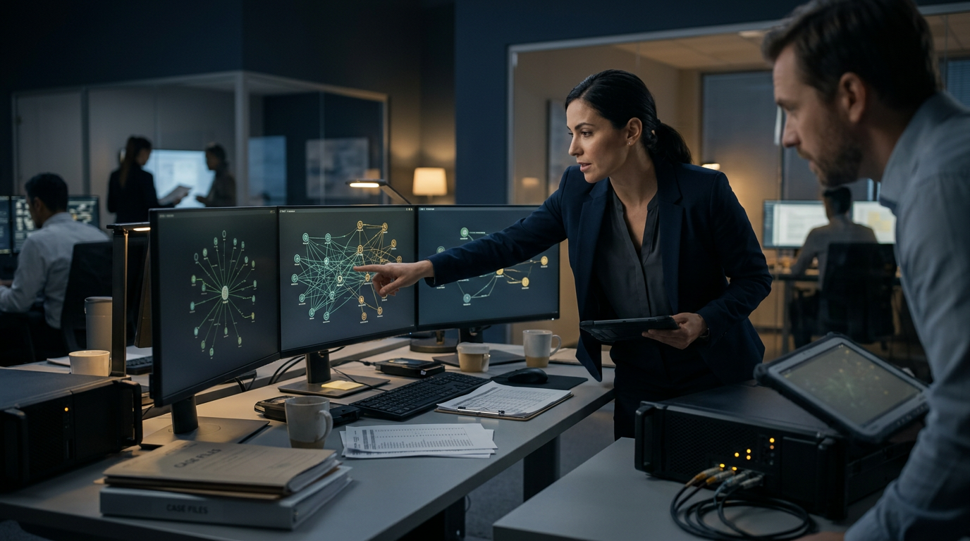 Blockchain forensic analyst tracing stolen cryptocurrency transactions across exchanges and mixers — nft theft investigation 