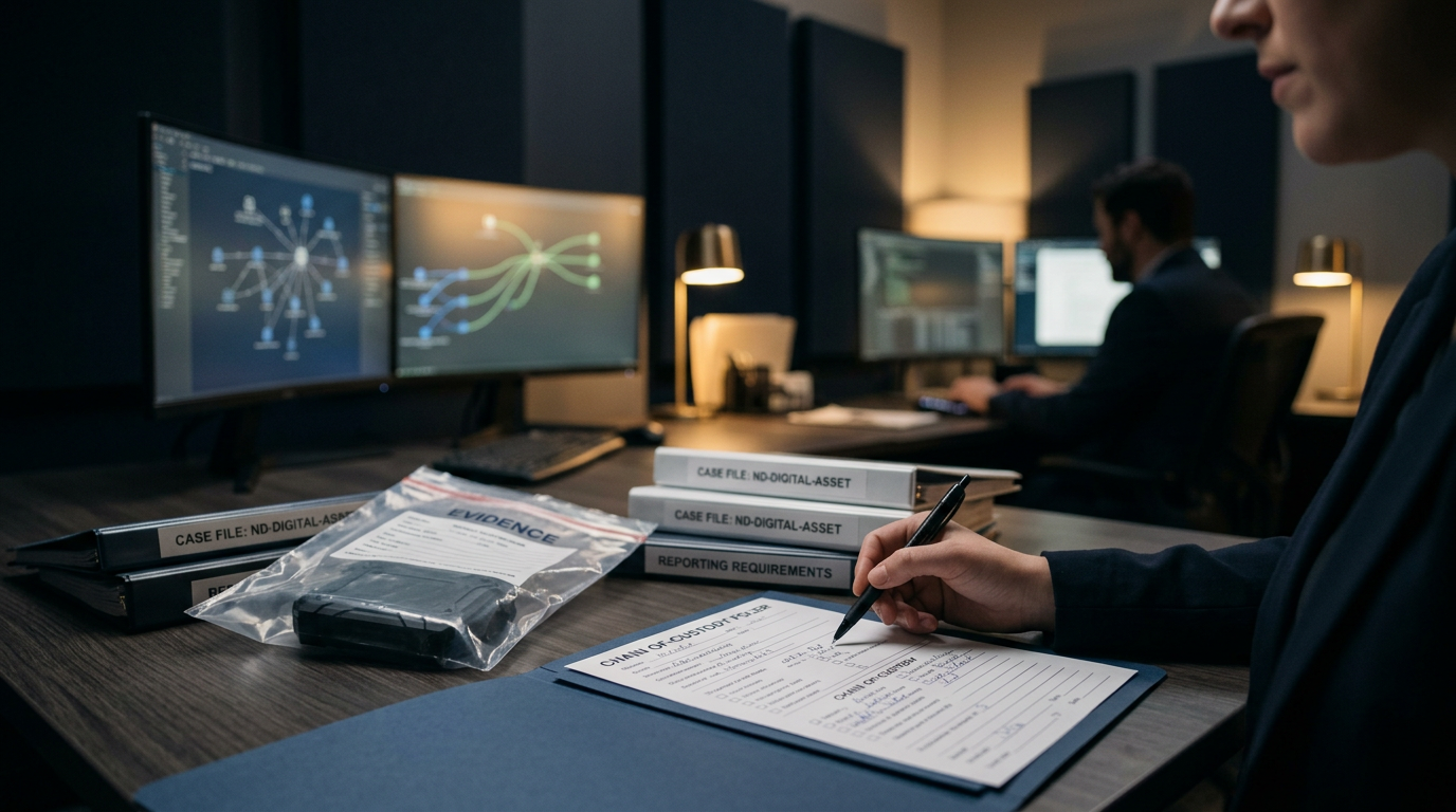 Secure chain-of-custody handling of digital cryptocurrency evidence for legal proceedings — North Dakota cryptocurrency fraud Secure chain-of-custody handling of digital cryptocurrency evidence for legal proceedings — North Dakota cryptocurrency fraud