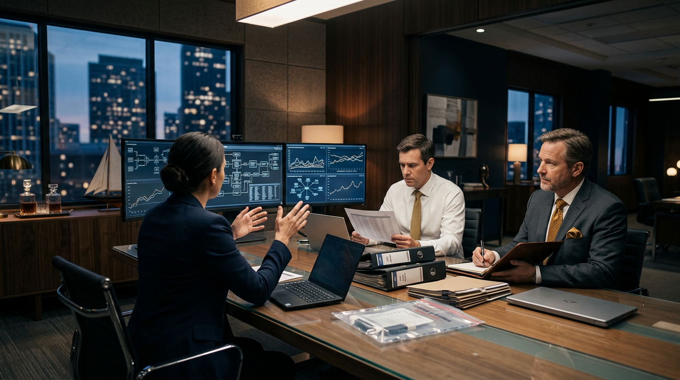 Blockchain analyst conducting ransomware payment tracing to map wallet hops and OFAC sanctions exposure. Blockchain analyst conducting ransomware payment tracing to map wallet hops and OFAC sanctions exposure.