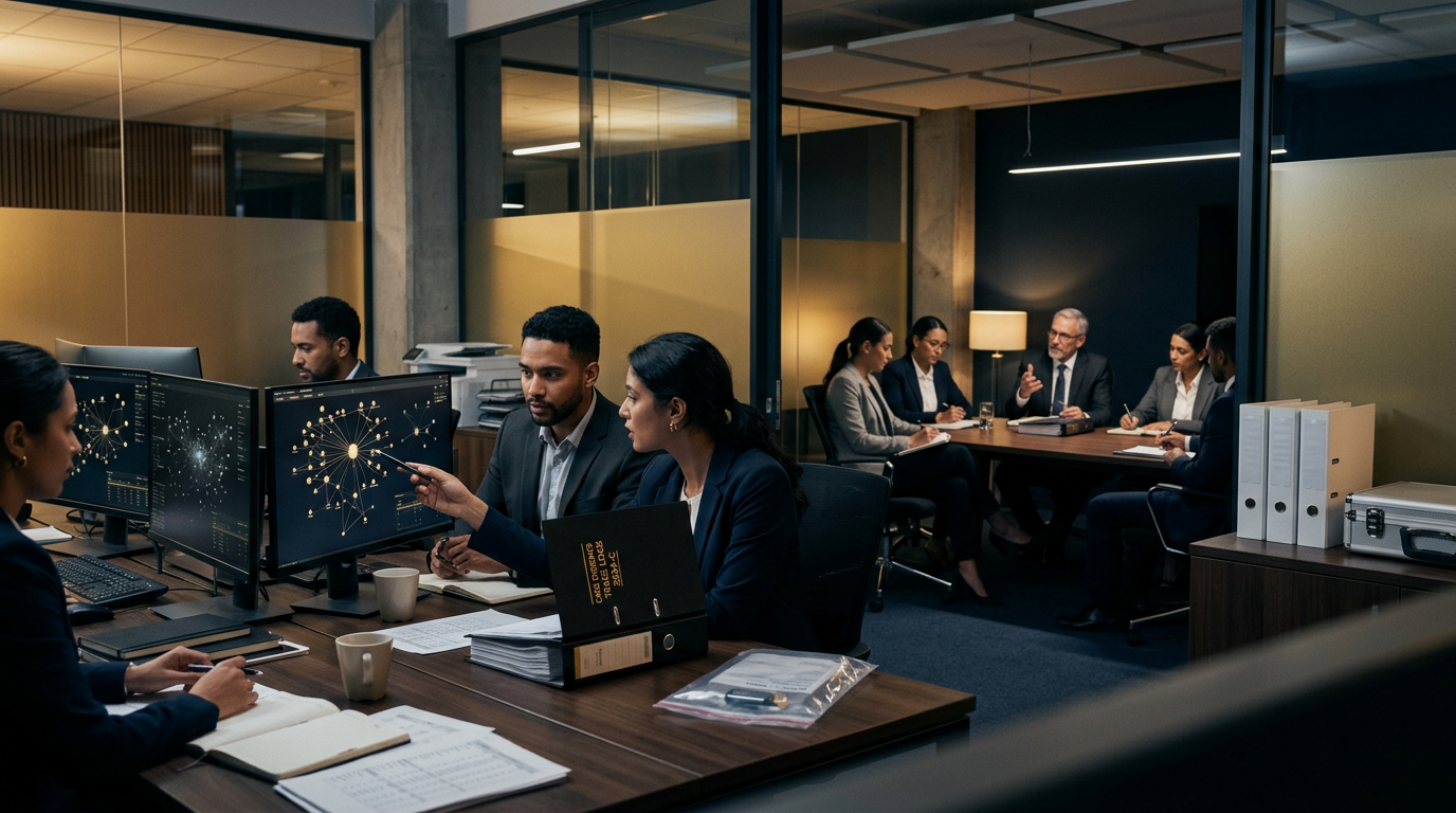 Digital forensic analyst conducting Trust Wallet scam reporting and blockchain tracing on multiple screens. Digital forensic analyst conducting Trust Wallet scam reporting and blockchain tracing on multiple screens.