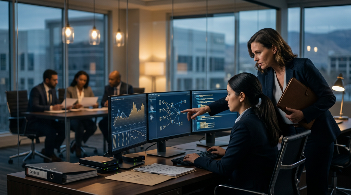 Legal documentation outlining Utah cryptocurrency fraud reporting requirements beside a digital asset trace report Legal documentation outlining Utah cryptocurrency fraud reporting requirements beside a digital asset trace report