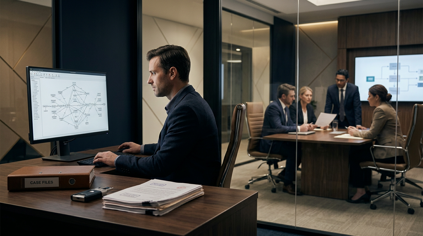 A financial analyst reviewing what is a mixer transaction chart on a secure workstation screen.