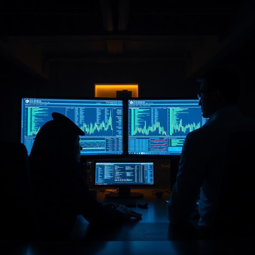 Aegis Financial Forensics senior blockchain analysts reviewing on-chain cryptocurrency transaction data on secure monitors