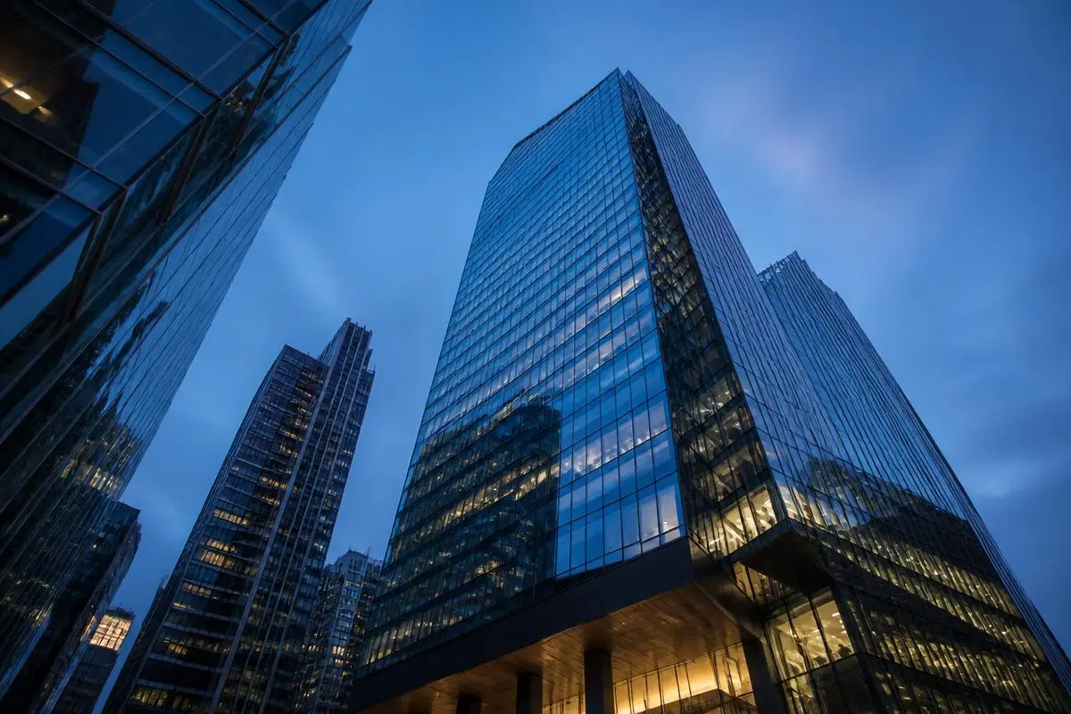 Modern corporate exchange headquarters where Aegis Financial Forensics supports VASP incident response and compliance