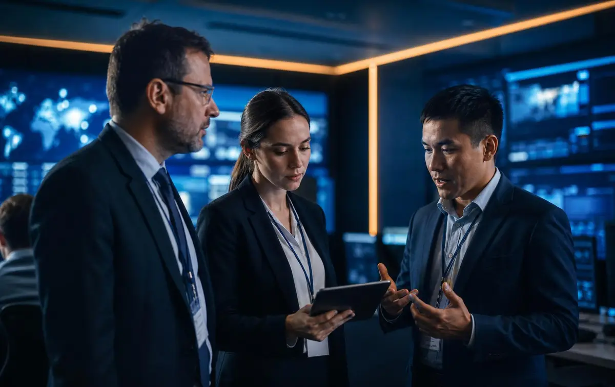 Corporate incident response team in a security operations centre containing a treasury breach and preserving on-chain crypto evidence